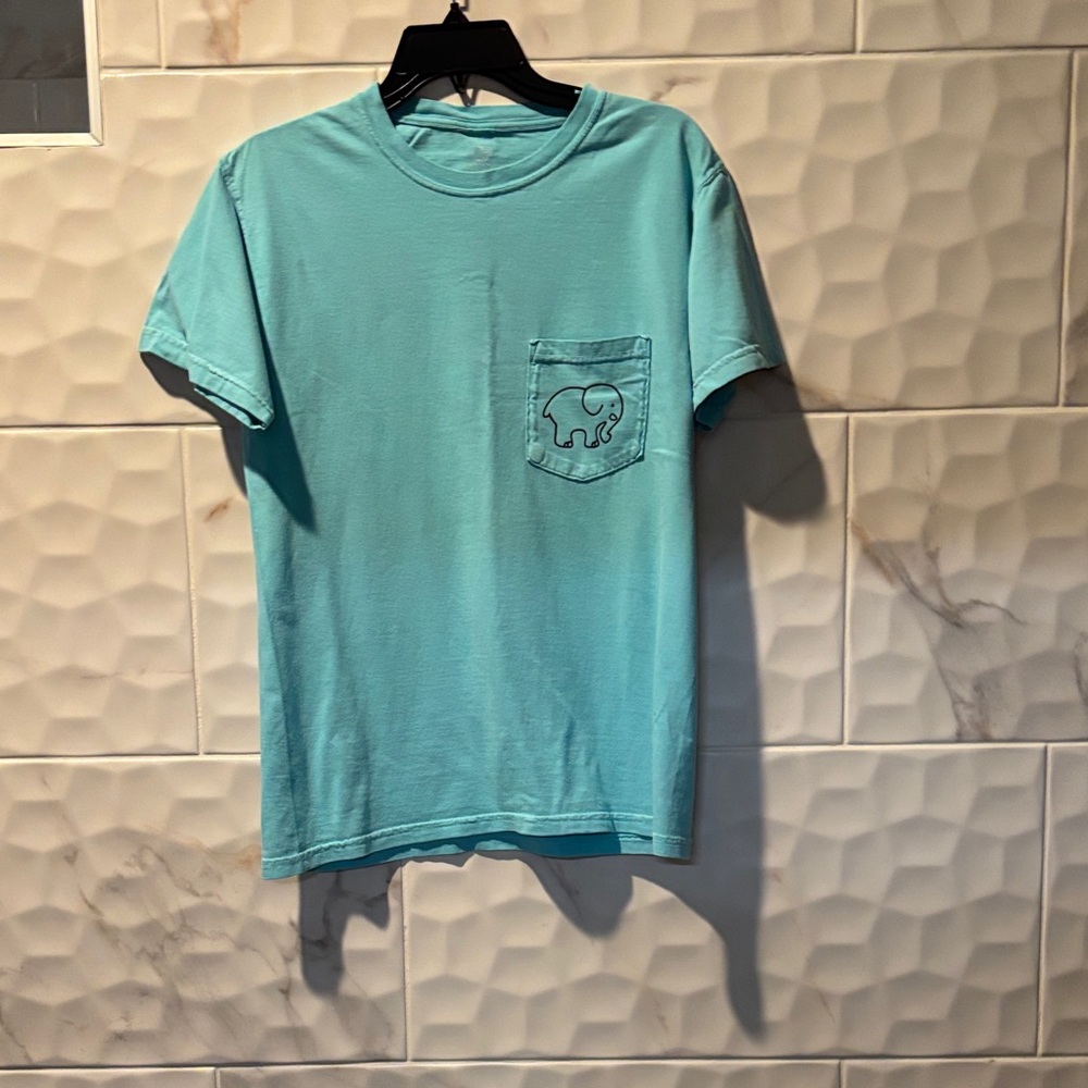 Ivory Ella Light Blue Short Sleeve Tee with Pocket